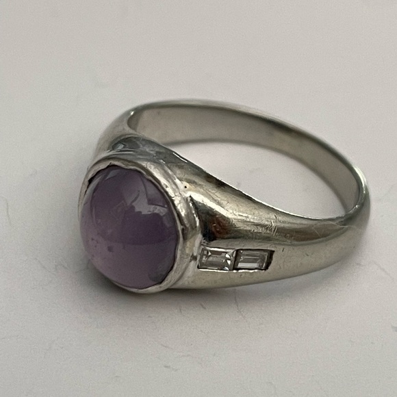 18k White Gold Star Sapphire Ring - Picture 10 of 14